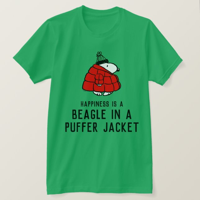 T-shirt cacahuètes | Veste Snoopy Red Puffer (Design devant)