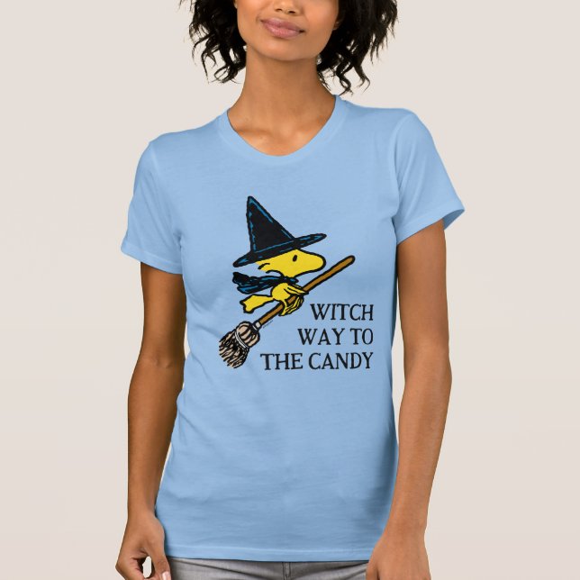 T-shirt cacahuètes | Woodstock Halloween Witch (Devant)