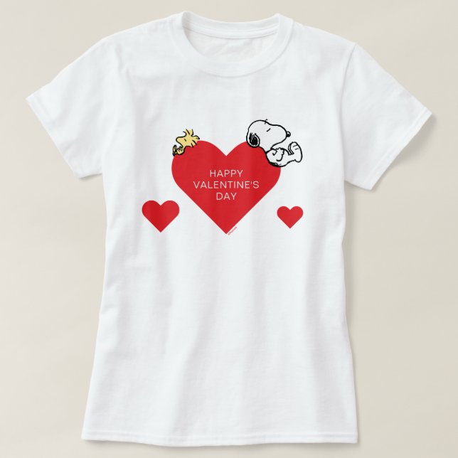T-shirt cacahuètes | Woodstock & Snoopy Valentine (Design devant)