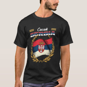 T-shirt Cacak Serbie Souvenir Srbija Drapeau