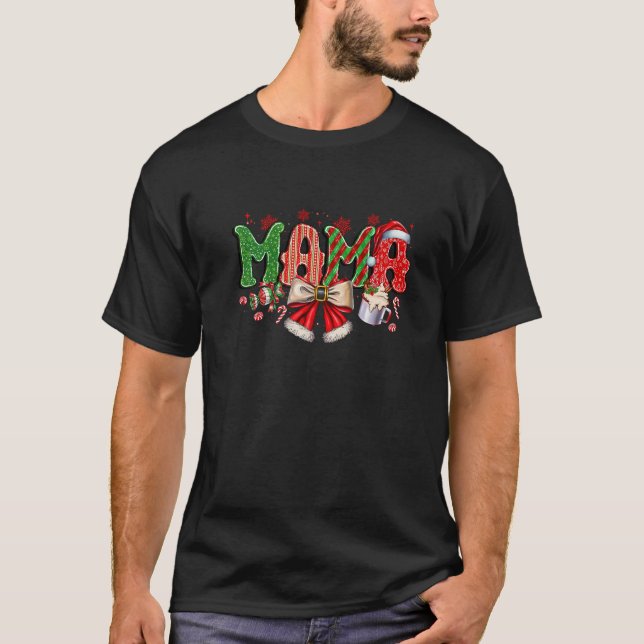 T-shirt Cacao chaud de Noël Premium  (Devant)