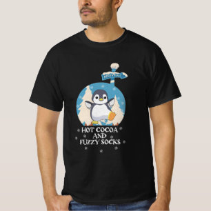 T-shirt Cacao Chaud Et Chaussettes Fuzzy   Pingouin bébé m