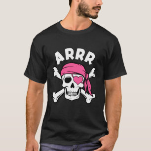 T-shirt Cache-œil de pirate avec cœur Mignon Halloween Enf