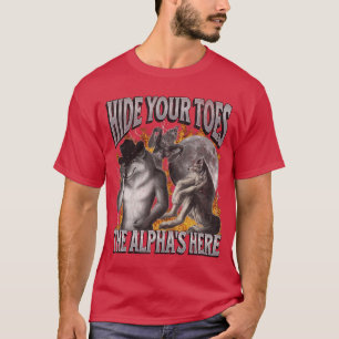 T-shirt Cachez vos alphas Youroeshe ici Mème de loup-garou