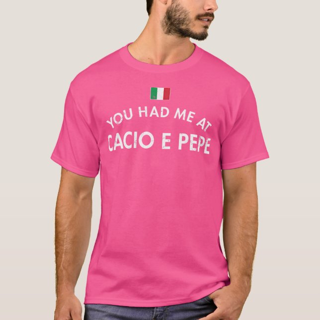 T-shirt Cacio E Pepe Pasta Plat Rome Fromage Poivre Tonnar (Devant)