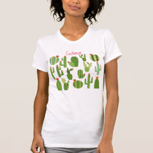 T-shirt Cactus à fleurs rouges agrafés Plantes Thunder_Cov
