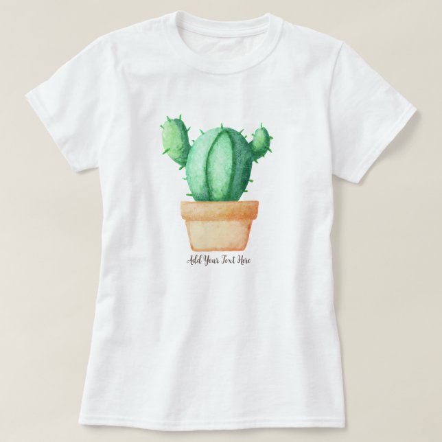 T-shirt Cactus Aquarelle Art Plante Amateurs (Design devant)