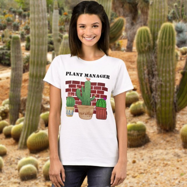 T-shirt Cactus Art Funny Gestionnaire de Plante pointé (Créateur téléchargé)