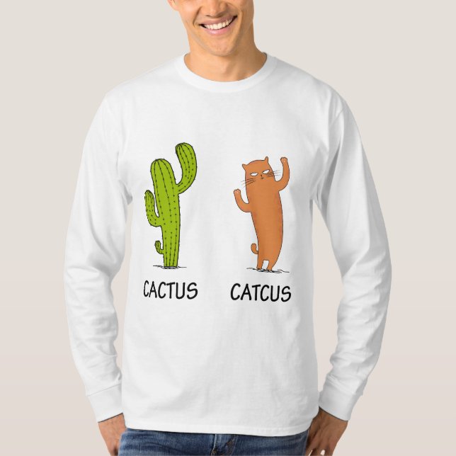 T-shirt Cactus Catcus, Drôle cadeau de chat, Cactus & Amou (Devant)