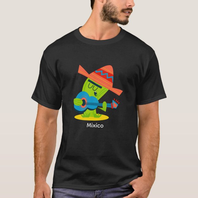 T-shirt Cactus chanteur avec guitare (Devant)