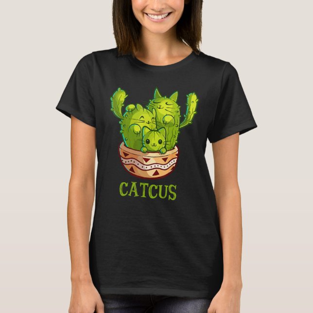 T-shirt Cactus Chat Mignon Et Cactus Mexicain Cactus Cinco (Devant)
