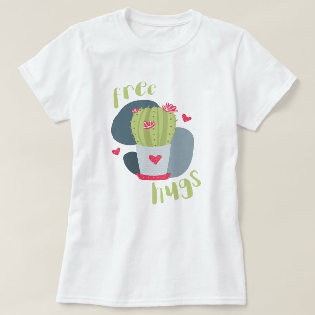 T-shirt Cactus Coeurs et Coeurs Gratuits (Design devant)