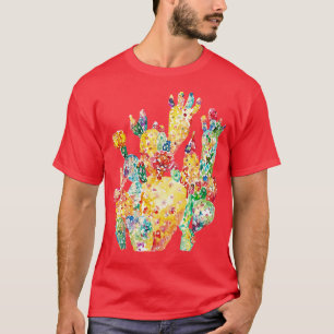 T-shirt Cactus colorful flowers Watercolor