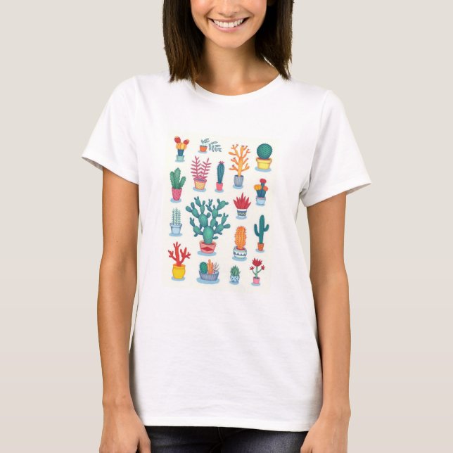 T-shirt Cactus coloridos (Devant)