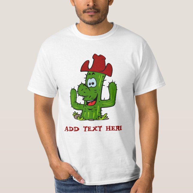 T-shirt Cactus Cowboy, ajouter du texte d'édition, (Devant)