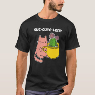T-shirt Cactus Cup et mignon chat au moment du thé