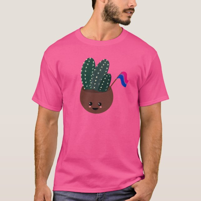 T-shirt Cactus de la fierté bisexuelle (Devant)