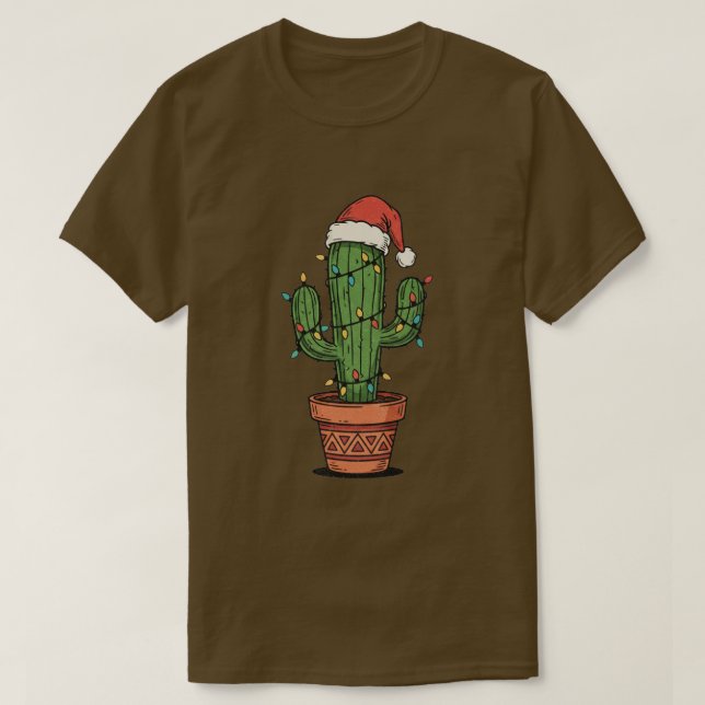 T-shirt Cactus de Noël Vintage (Design devant)