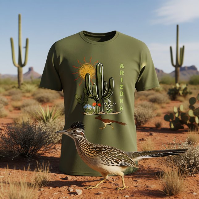 T-shirt Cactus du désert du Grand Géocoucou de l'Arizona (Créateur téléchargé)