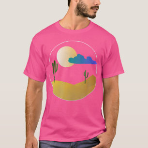 T-shirt Cactus Du Désert Nuit Sous La Pleine lune