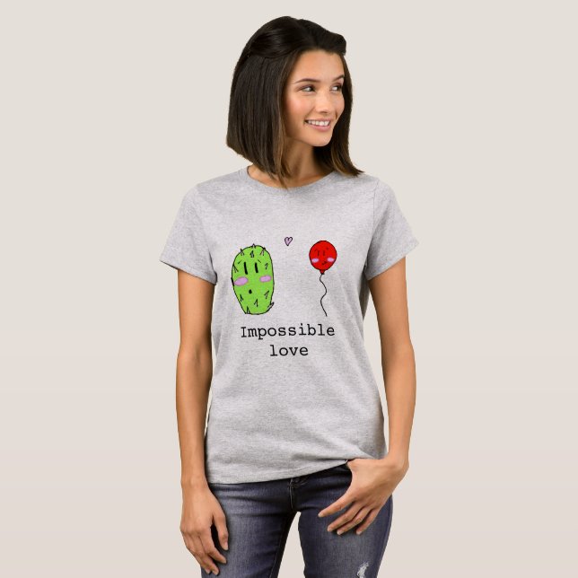 T-shirt Cactus et ballons d'amour impossibles (Devant entier)