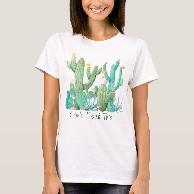 T-shirt Cactus Garden Cactus Cactus ne peut pas toucher à  (Devant)