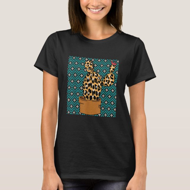 T-shirt Cactus Leopard Cinco De Mayo Cute Cacti Animal Pri (Devant)