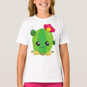 T-shirt Cactus mignons, Cactus Kawaii, Cactus verts, Fleur