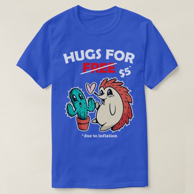 T-shirt Cactus mignons et hérisson costume valentin Hugs F (Design devant)