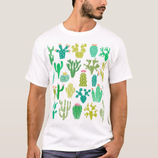 T-shirt Cactus plante : vintage ensemble floral.