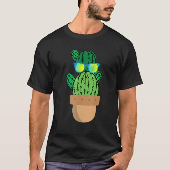 T-shirt Cactus Portant Des Lunettes De Soleil Cactus Succu (Devant)