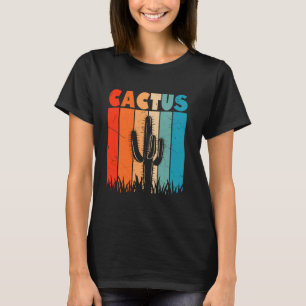 T-shirt Cactus Rétro en Silhouette Amateur de Plante Succu