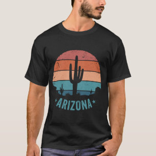 T-shirt Cactus Saguaro Désert Arizona Coucher de Soleil Ré