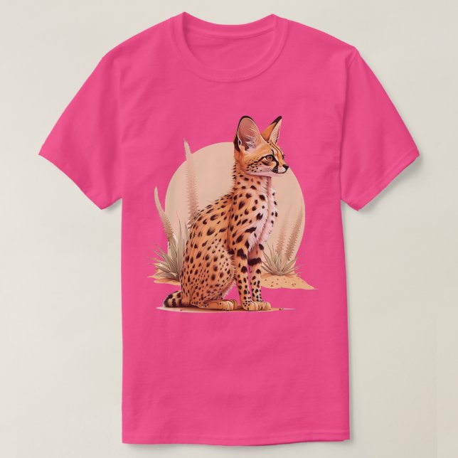 T-shirt Cactus sauvage africain Animal Servi Chat Wild Cat (Design devant)