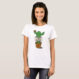 T-shirt Cactus souriant mignon Gratuit Hugs Drôle Art Plan
