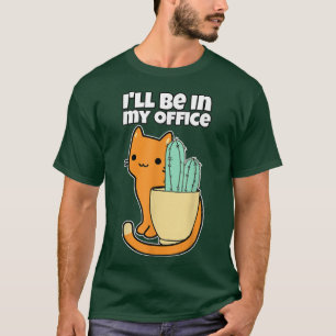 T-shirt Cactus Succulents Bleus et Chat Orange Je serai da