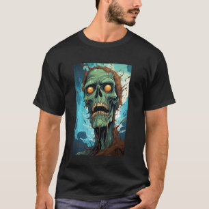 T-shirt Cadavre de tête Zombie Rotten Déplaisant Halloween