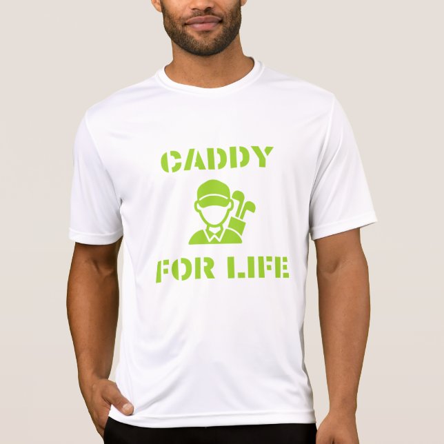 T-shirt Caddy de golf pour la vie Citation Vert Citron (Devant)