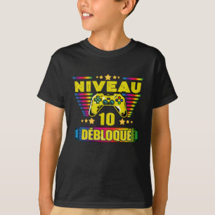 T-shirt Cadeau 10 ans Anniversaire Gamer Niveau 10
