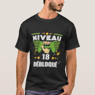 T-shirt Cadeau 18 ans Anniversaire Gamer Niveau 18