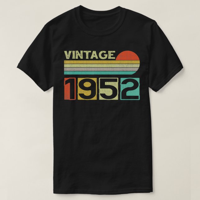 T-shirt Cadeau 1952 70e anniversaire Hommes Femmes 70 Ans (Design devant)
