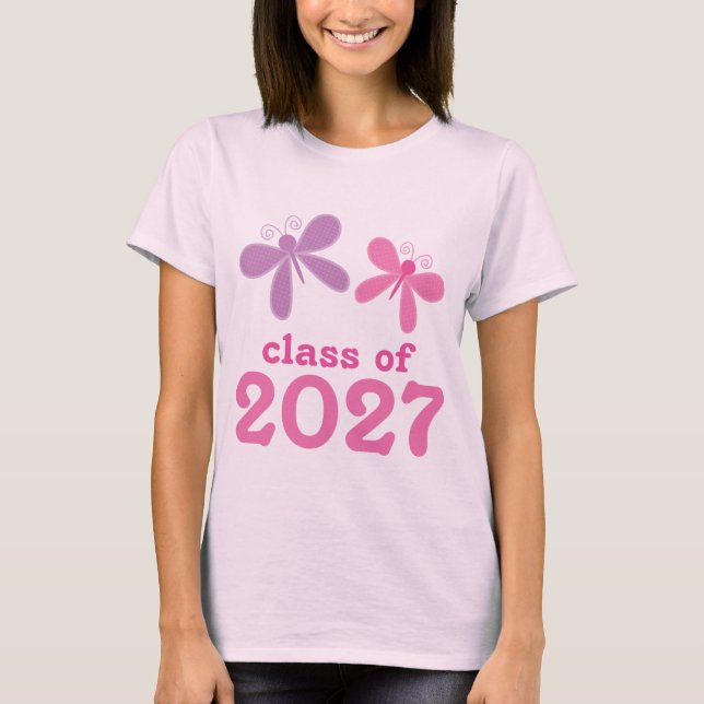 T-shirt Cadeau 2027 d'obtention du diplôme de filles (Devant)
