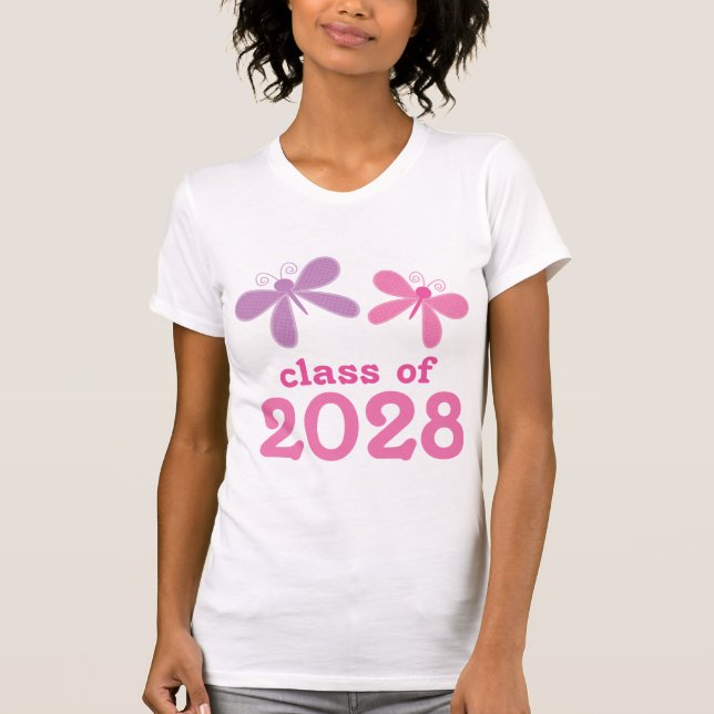 T-shirt Cadeau 2028 d'obtention du diplôme de filles (Devant)