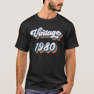 T-shirt Cadeau 44 Ans Hommes Femmes Vintage 1980 44e Naiss