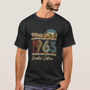 T-shirt Cadeau 60 Ans Vintage 1965 Rétro 60e Anniversaire