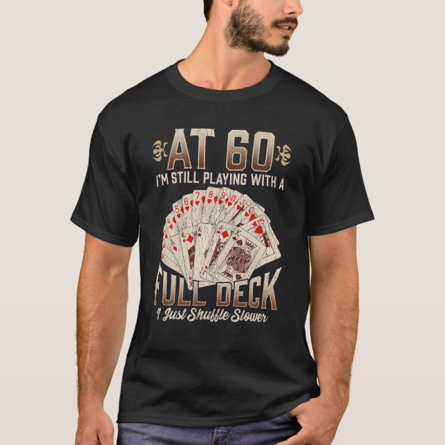 T-shirt Cadeau 60e anniversaire - Poker 60 ans Jouer voitu (Devant)