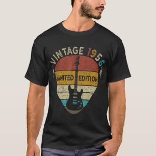 T-shirt Cadeau 66 Ans Vintage 1956 Guitare Lover 66e B