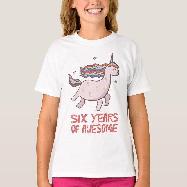 T-shirt cadeau 6e anniversaire Six ans d'incroyabl (Devant)