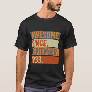 T-shirt Cadeau 90 Ans 90 Anniversaire Awesome Depuis Septe