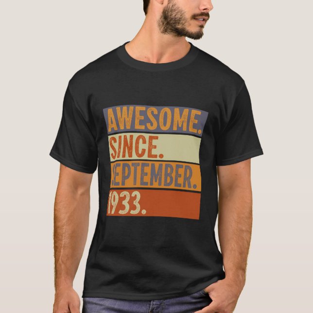 T-shirt Cadeau 90 Ans 90 Anniversaire Awesome Depuis Septe (Devant)
